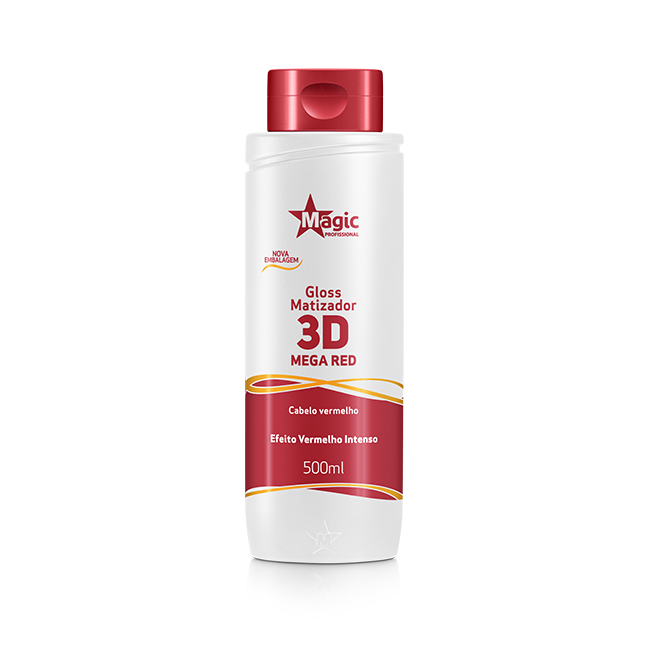 Magic Color Gloss Matizador 3D Mega Red - Efeito Vermelho Intenso - 500ml